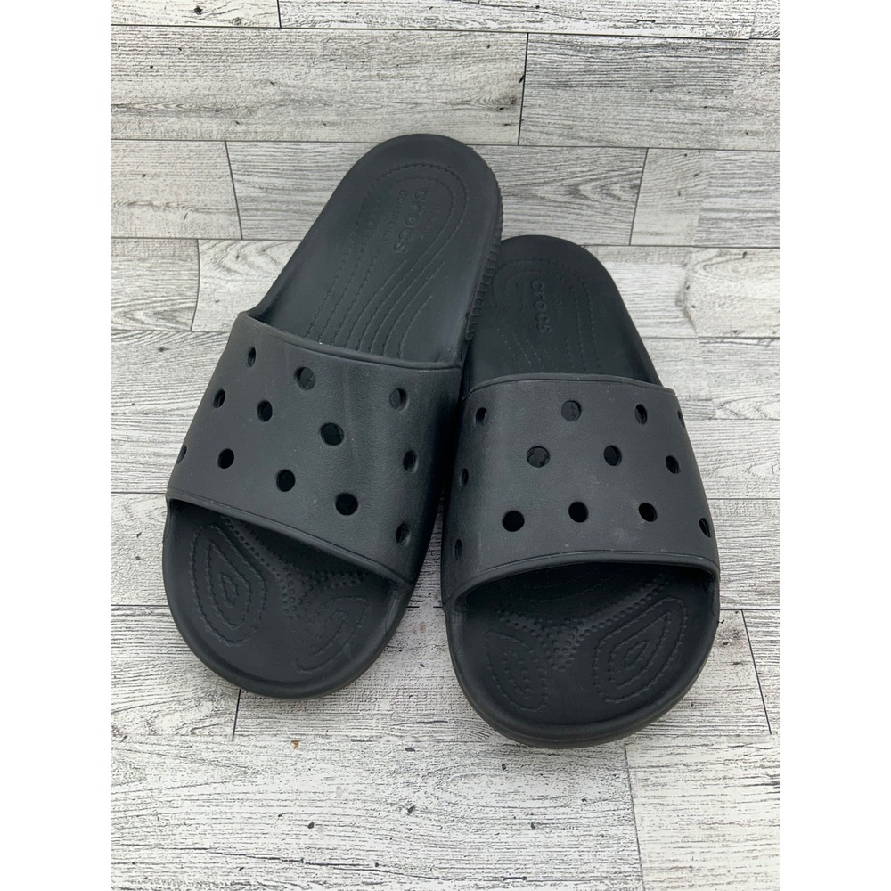 Crocs Classic Slide Sandals Black Mens 7 Womens 9 Slip On‎ Comfort Shoes 206121